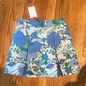 Sugarlips Blue and Green Floral Circle Skirt